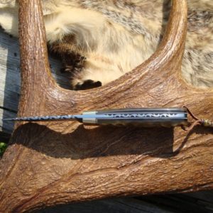 CUSTOM DAMASCUS BLADE AFRICAN WATER BUCK HORN HANDLE KNIFE