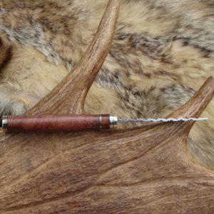 CARBON STEEL AUSTRALIAN BROWN MALLE BURL WOOD HANDLE WITH SNAKEWOOD SPACER FILE WORKED BLADE