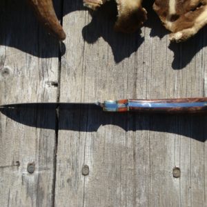 HONDURAN ROSEWOOD WITH GIRAFFE BONE HANDLE S30V STEEL BLADE FILE WORKED HUNTER