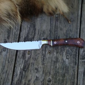HONDURAN ROSEWOOD WITH GIRAFFE BONE HANDLE S30V STEEL BLADE FILE WORKED HUNTER