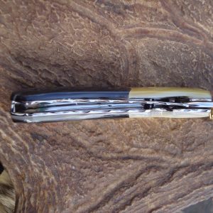 custom pocket knife with mother of pearl and black lip pearl