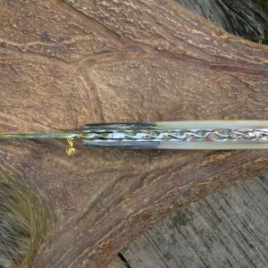 WHITE MOTHER OF PEARL WITH ABALONE SCALES CUSTOM POCKET KNIFE