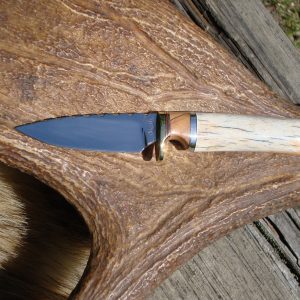 Giraffe Bone With African Olive wood Handle Spear Point Hunter With File Work