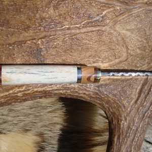 Giraffe Bone With African Olive wood Handle Spear Point Hunter With File Work