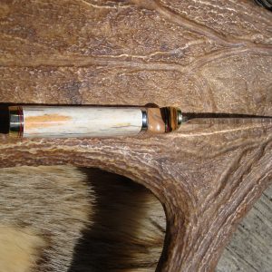 Giraffe Bone With African Olive wood Handle Spear Point Hunter With File Work