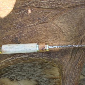 Giraffe Bone With African Olive wood Handle Spear Point Hunter With File Work