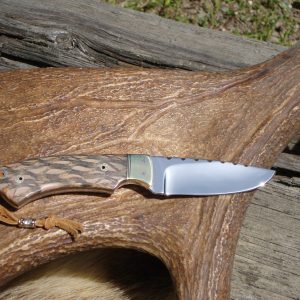 LACEWOOD HANDLE 52100 BEARING STEEL DROP POINT BLADE WITH FILE WORK