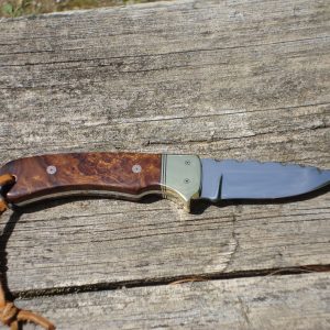 CUSTOM 440 STAINLESS STEEL IRON WOOD HANDLE SMALL HUNTER WITH FILE WORK