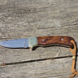 CUSTOM 440 STAINLESS STEEL IRON WOOD HANDLE SMALL HUNTER WITH FILE WORK