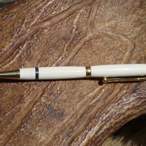 Custom Hand Turned Mammoth Ivory Pen with 24kt Gold Plated Fittings