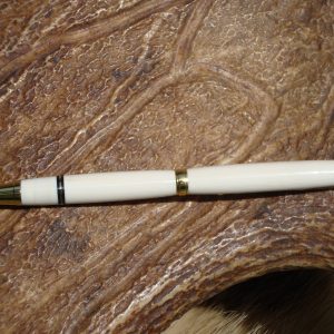 Custom Hand Turned Mammoth Ivory Pen with 24kt Gold Plated Fittings