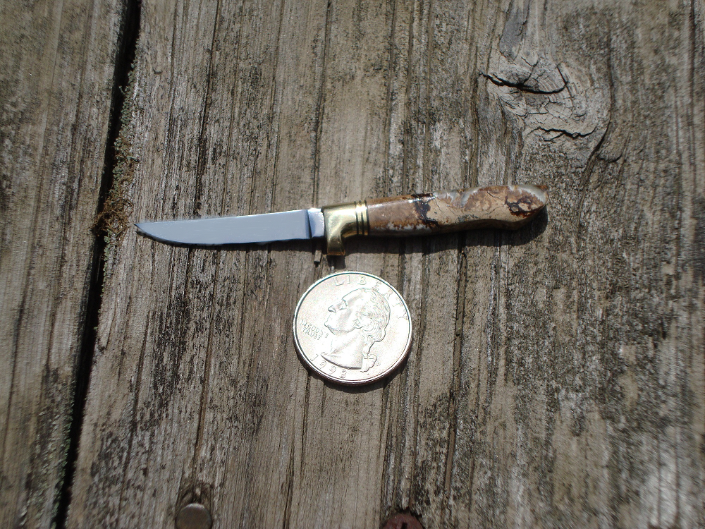 MINIATURE MAMMOTH TOOTH HANDLE KNIFE ONLY 3-1/4 INCHES