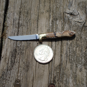 MINIATURE MAMMOTH TOOTH HANDLE KNIFE ONLY 3-1/4 INCHES