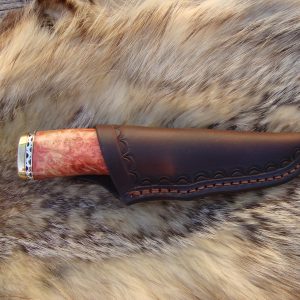Mosaic Damascus Flame Boxelder Burl With Jasper Handle File Worked