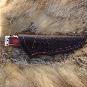 Wildebeest Jaw Bone Handle Mosaic Damascus Blade Bird Trout Knife File Worked