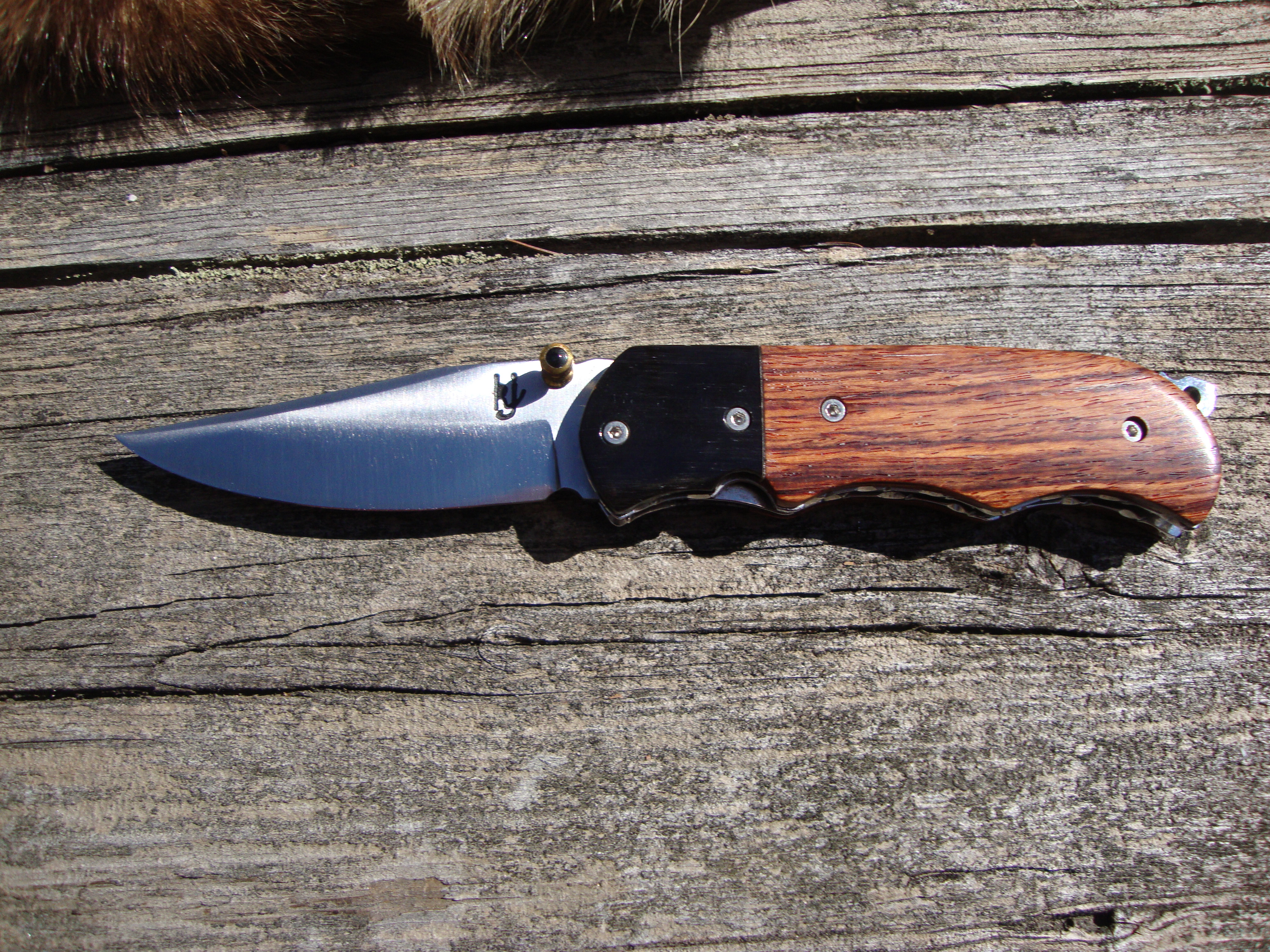 Custom Pocket Knife with Cocobolo Wood and Buffalo horn Handles