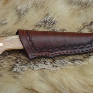 Sword Fish Bill Handle with Spanish Ladder Damascus Drop Point file Worked Blade