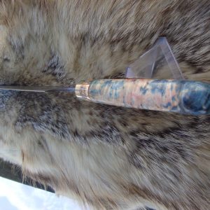 Damascus Chef Knife With Box Elder Burl Wood & Mammoth Tooth Spacer