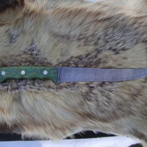 Twist Damascus Blade Fillet Knife With Maple Burl Handles