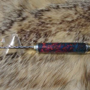 Mosaic Damascus Blade Bird Trout Knife With Maple Burl Handle & Custom File Worked