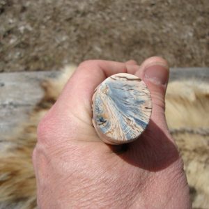 Custom Chef Knife with Stag Handle & Mammoth Tooth Spacers