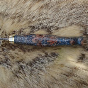 Custom Chef Knife With Stabilized Lace Wood Handle Twist Damascus Blade
