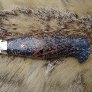 Custom Chef Knife With Stabilized Lace Wood Handle Twist Damascus Blade