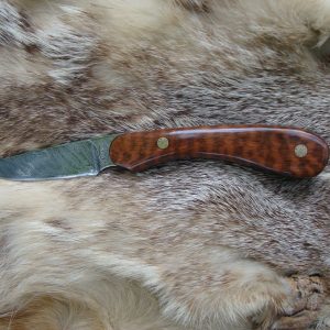 Snake Wood Handle Fire Storm Damascus Bird Trout Knife