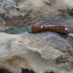 Snake Wood Handle Fire Storm Damascus Bird Trout Knife