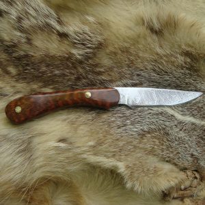 Snake Wood Handle Fire Storm Damascus Bird Trout Knife