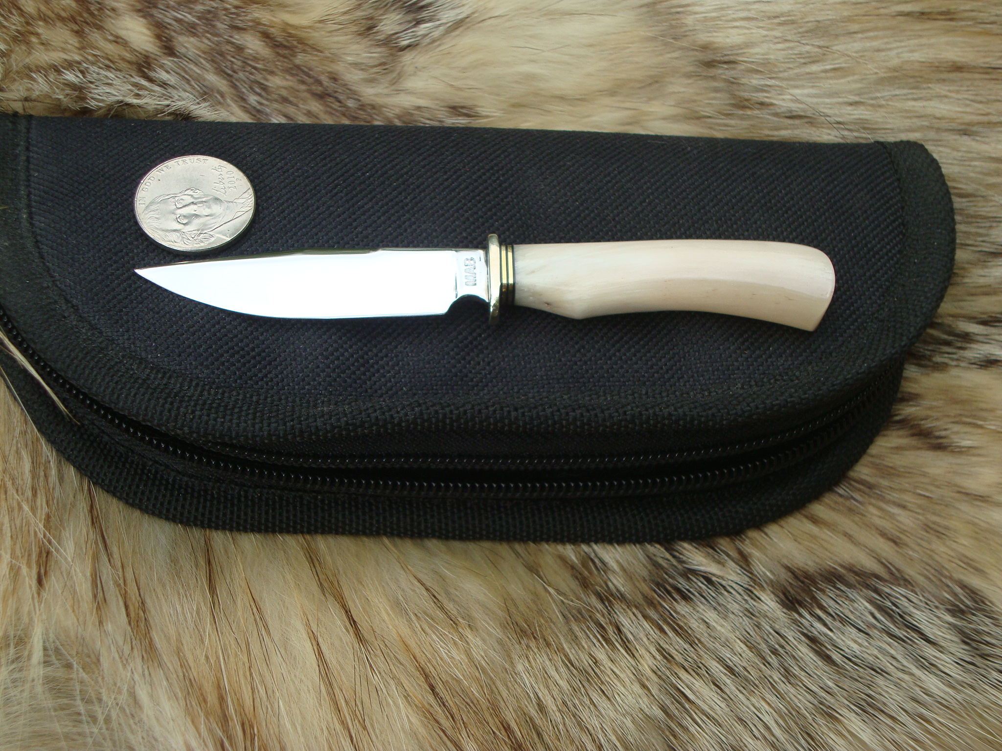 Miniature Musk Ox Handle Bowie Knife