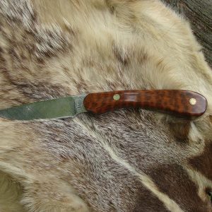 Snake Wood Handle Fire Storm Damascus Bird Trout Knife
