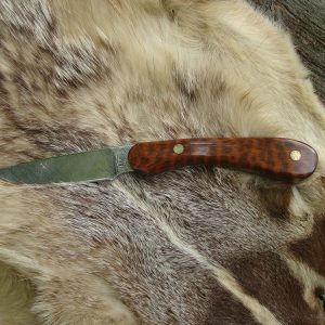 Snake Wood Handle Fire Storm Damascus Bird Trout Knife