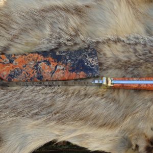 Custom Tanto Knife With Amboyna Burl Wood Handle And Sia File Worked Blade and handle