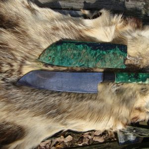 Rain Drop Damascus Chef Knife With Amboyna Burl wood Wa Handle And Sia