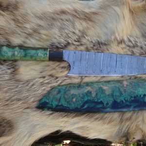 Twist Damascus Amboyna Burl Wood Chef Knife With Wa Handle And Amboyna Sia