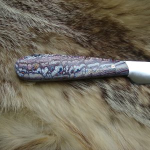 Fordite handle small pairing chef knife 8A steel blade