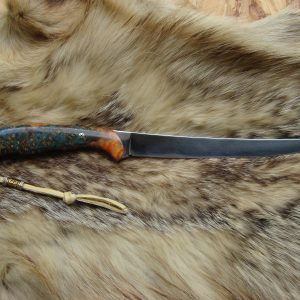 Amboyna burl wood handle fillet knife 8a Steel blade