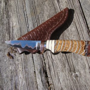 Mammoth Tooth & Mammoth ivory handle Copper Mia Damascus Blade Hunter