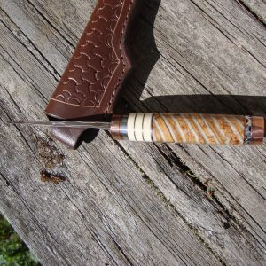 Mammoth Tooth & Mammoth ivory handle Copper Mia Damascus Blade Hunter