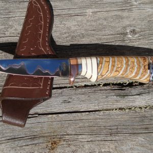 Mammoth Tooth & Mammoth ivory handle Copper Mia Damascus Blade Hunter