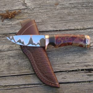 Sinker Cypress with Bog Oak Handle Copper Mia Damascus Blade Hunter