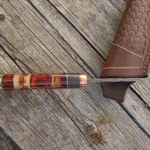 Sinker Cypress with Bog Oak Handle Copper Mia Damascus Blade Hunter