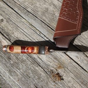 Sinker Cypress with Bog Oak Handle Copper Mia Damascus Blade Hunter