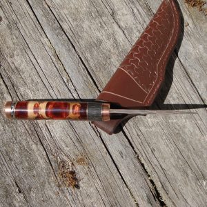 Sinker Cypress with Bog Oak Handle Copper Mia Damascus Blade Hunter