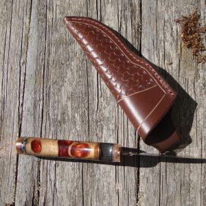 Sinker Cypress with Bog Oak Handle Copper Mia Damascus Blade Hunter