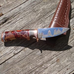 Sinker Cypress with Bog Oak Handle Copper Mia Damascus Blade Hunter