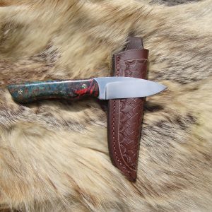 Black Ash Burl Handle Old Nicholson file drop point hunter