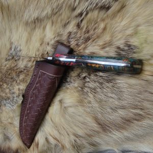 Black Ash Burl Handle Old Nicholson file drop point hunter