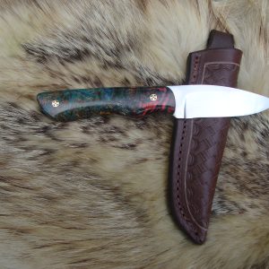 Black Ash Burl Handle Old Nicholson file drop point hunter